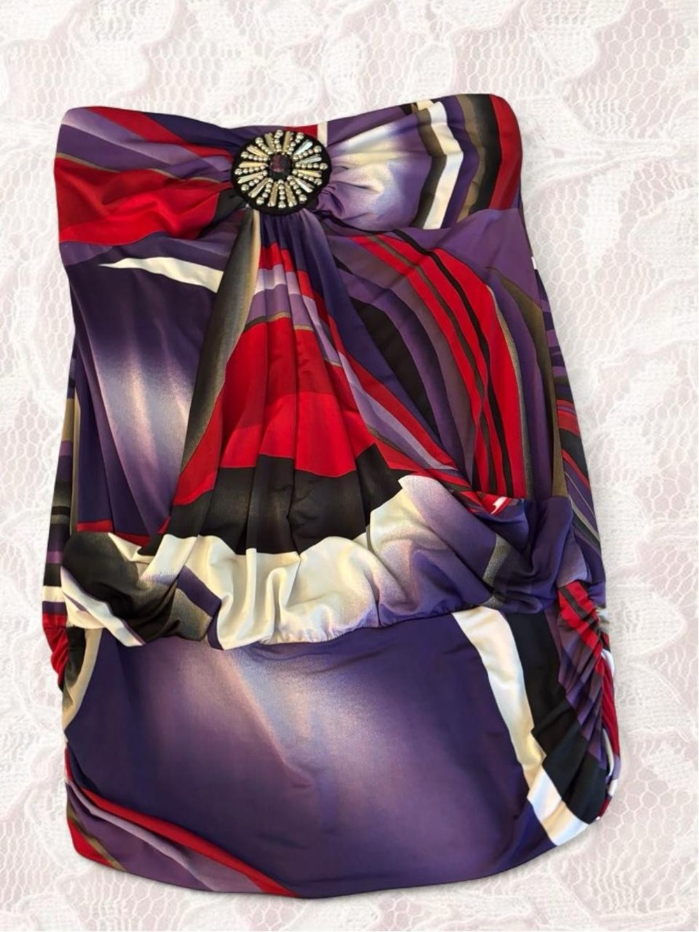 Vintage 2000s purple and red tube top or mini dress